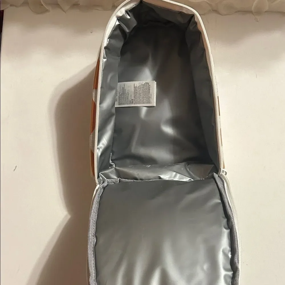 Nike Light Gray Backpack with Orange Logo